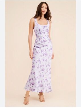 Anthropologie If By Sea Lavender Purple Floral Slip Dress S